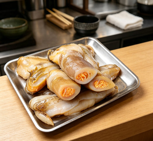 Delicate Seafood Delight: Tender Squid with Vibrant Roe Filling
